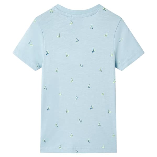 vidaXL T-shirt för barn ljusblå 116 Blå