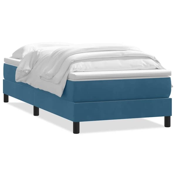 vidaXL Ramsäng med madrass mörkblå 80x210 cm sammet Blå