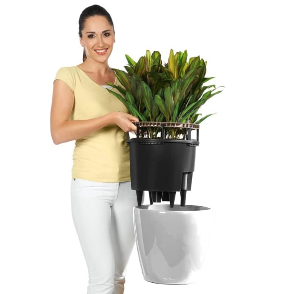 LECHUZA Blomkruka CLASSICO LS 28 ALL-IN-ONE vit högglans 16040 Vit