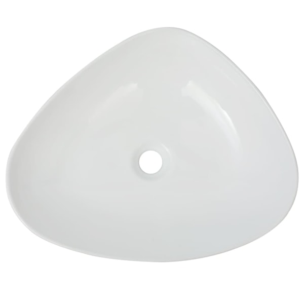 vidaXL Handfat triangulär keramik vit 50,5x41x12 cm Vit