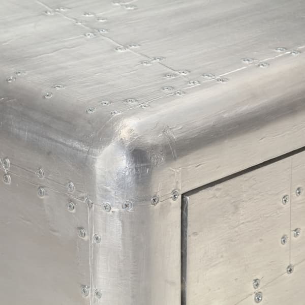 vidaXL Skänk aviatorstil 110x35x75 cm metall Silver