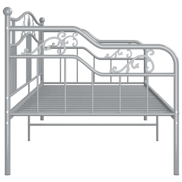 vidaXL Sängram bäddsoffa grå metall 90x200 cm grå