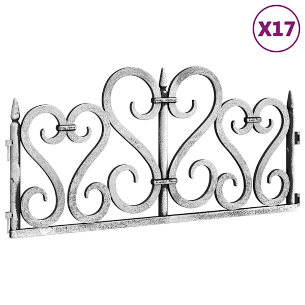 vidaXL Rabattkanter 17 st silver 10 mm PP Silver
