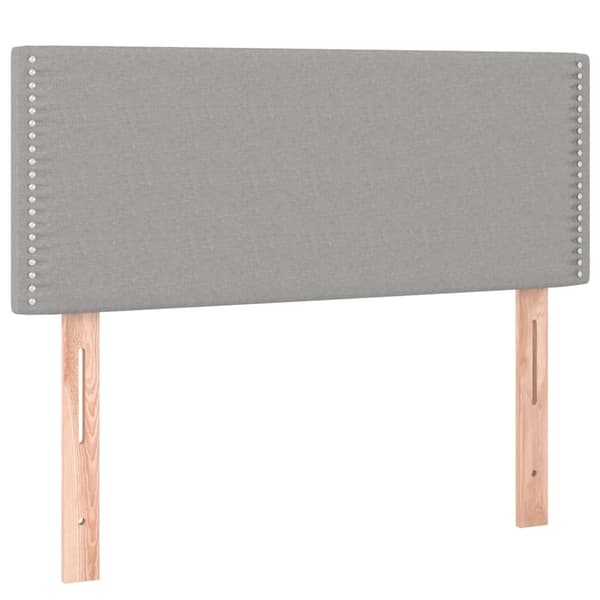 vidaXL Ramsäng med madrass ljusgrå 90x190 cm tyg Grå