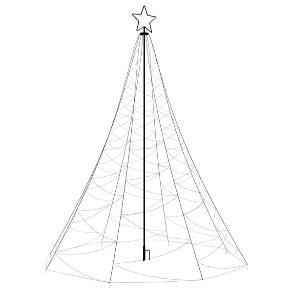 vidaXL Julgran med metallstång 1400 LEDs varm vit 5 m Vit