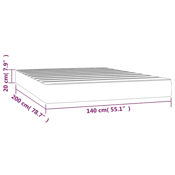 vidaXL Pocketresårmadrass svart 140x200x20 cm konstläder Svart