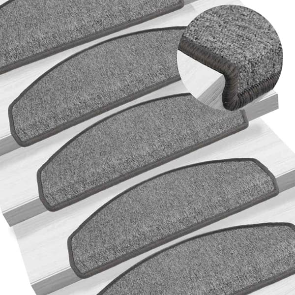 vidaXL Trappmattor 10 st 65 x 24 x 4 cm Non-Slip Mörkgrå Grå