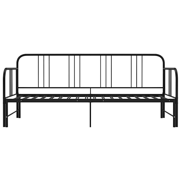 vidaXL Utdragbar sängram bäddsoffa svart metall 90x200 cm Svart