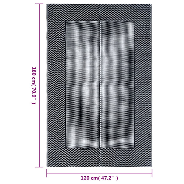 vidaXL Utomhusmatta ARAKIL grå 120x180 cm PP grå