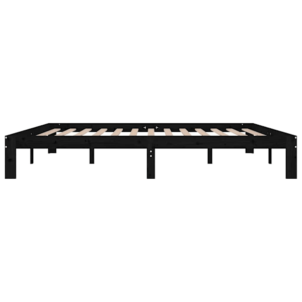 vidaXL Sängram svart massiv furu 200x200 cm Svart