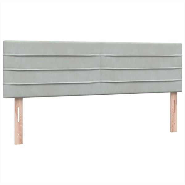 vidaXL Ramsäng med madrass ljusgrå 160x210 cm sammet Grå