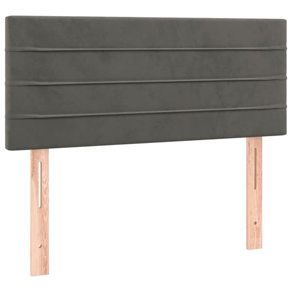 vidaXL Ramsäng med madrass mörkgrå 100x200 cm sammet Grå