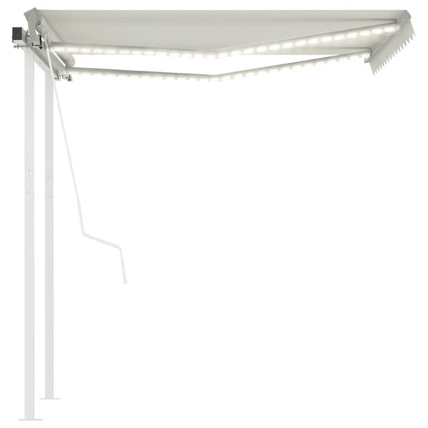 vidaXL Automatisk markis med vindsensor & LED 3,5x2,5 m gräddvit Creme