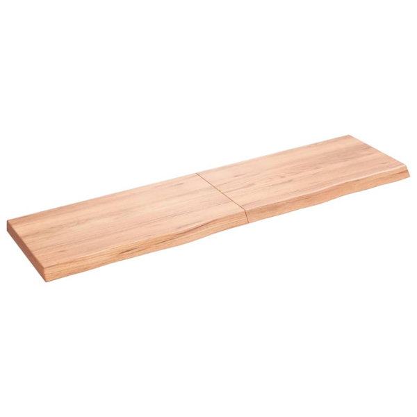 vidaXL Bänkskiva badrum ljusbrun 120x30x(2-4) cm behandlat massivt trä Brun