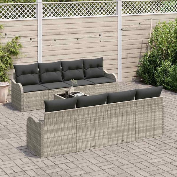 vidaXL Trädgårdsoffset Ljusgrå 55 x 55 x 37 cm konstrotting Ljusgrå