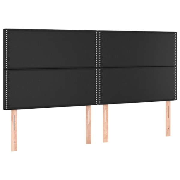 vidaXL Sängram med huvudgavel svart 160x200 cm konstläder Svart
