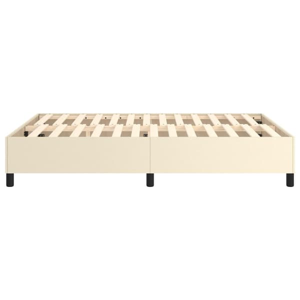 vidaXL Ramsäng gräddvit 140x190 cm konstläder Kräm