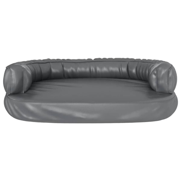 vidaXL Ergonomisk hundbädd grå 88x65 cm konstläder Grå