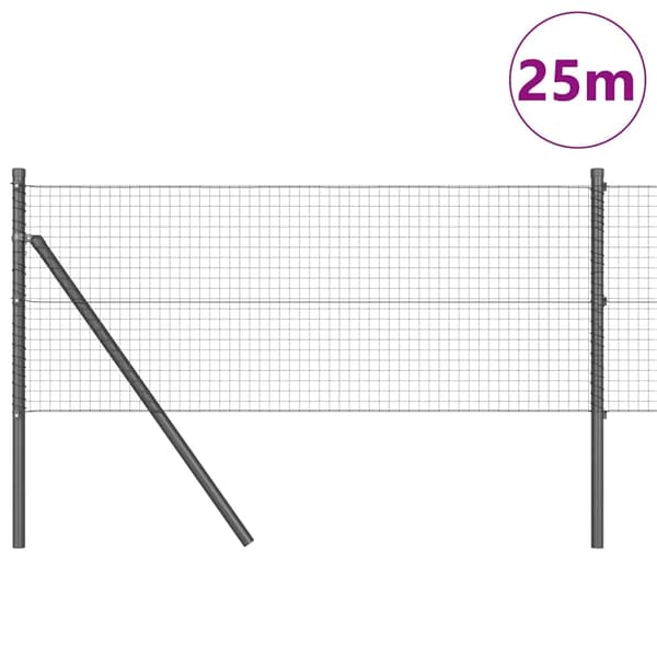 vidaXL Markfixerat Svetsat Stängsel 25 x 0,4 m (B x H) Grå