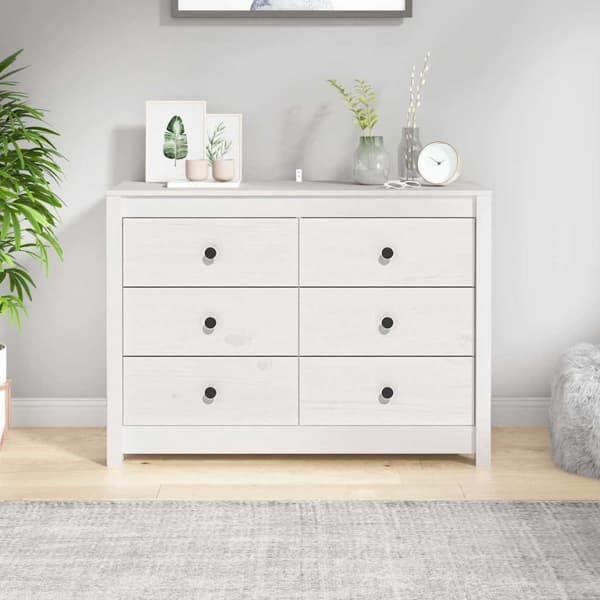 vidaXL Sidoskåp vit 100x40x72 cm massiv furu Vit