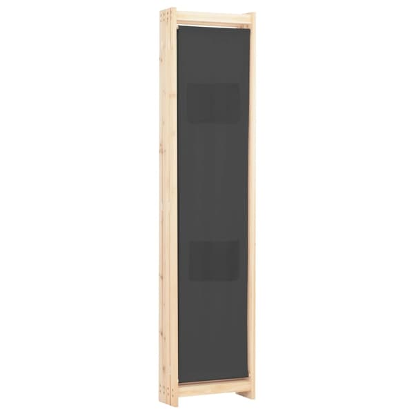 vidaXL Rumsavdelare 4 paneler 160x170x4 cm grå tyg grå