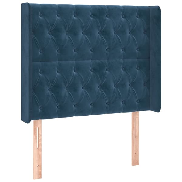 vidaXL Ramsäng med madrass & LED mörkblå 100x200 cm sammet Blå