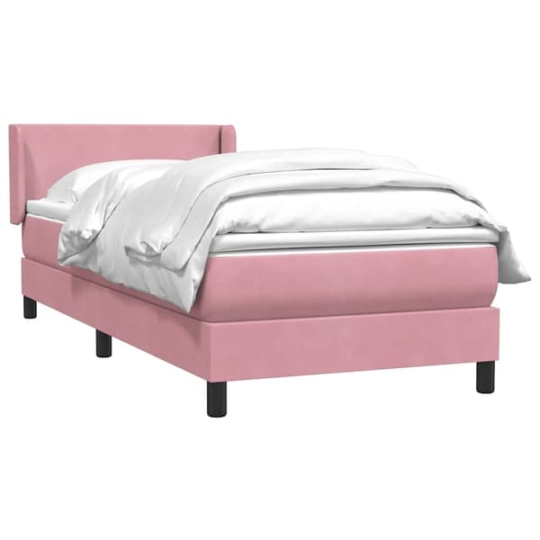 vidaXL Ramsäng med madrass rosa 90x210 cm sammet Rosa