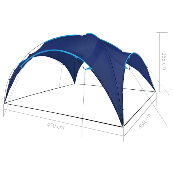 vidaXL Partytält valv 450x450x265 cm mörkblå Blå