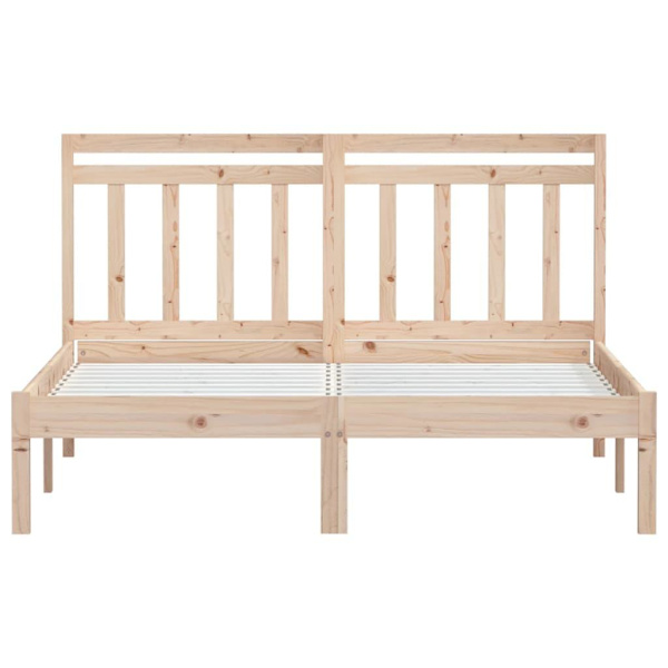 vidaXL Sängram massiv furu 140x190 cm Brun