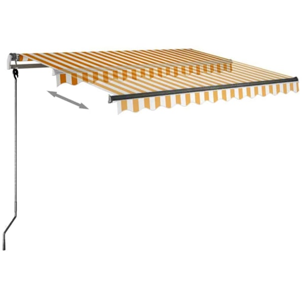 vidaXL Fristående markis manuellt infällbar 350x250 cm gul/vit Gul