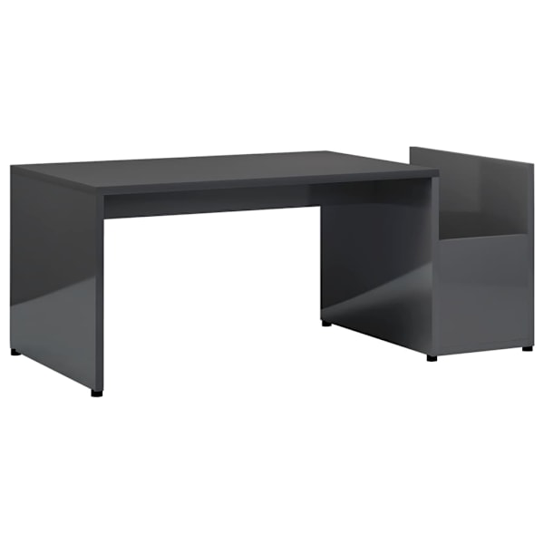 vidaXL Soffbord grå högglans 90x45x35 cm konstruerat trä grå
