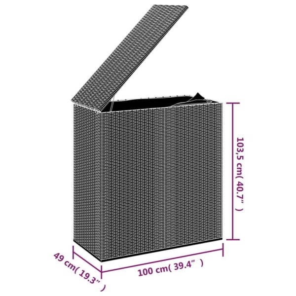 vidaXL Dynbox PE-rotting 100x49x103,5 cm grå grå