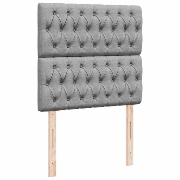 vidaXL Ramsäng med madrass ljusgrå 80x200 cm tyg Grå