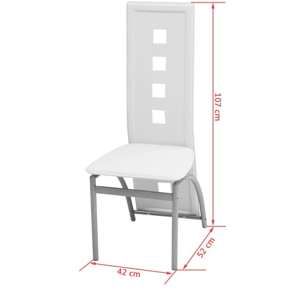 vidaXL Matbord och stolar 7 delar vit Vit