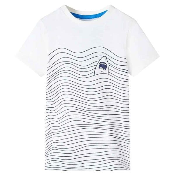 vidaXL T-shirt för barn ecru 140 Vit