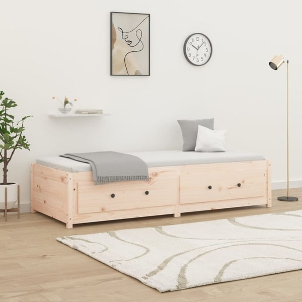 vidaXL Dagbädd utan madrass 90x200 cm massiv furu Brun