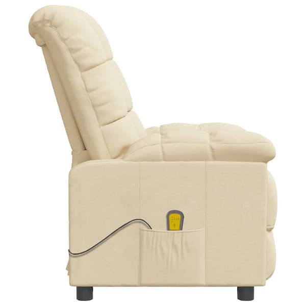vidaXL Massagefåtölj gräddvit tyg Creme