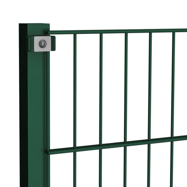 vidaXL Stängselpanel med stolpar järn 13,6x0,8 m grön Grön