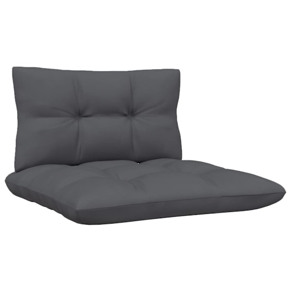 vidaXL Loungegrupp med antracit dynor 7 delar massiv furu grå