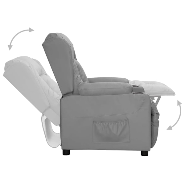 vidaXL Reclinerfåtölj grå konstläder grå