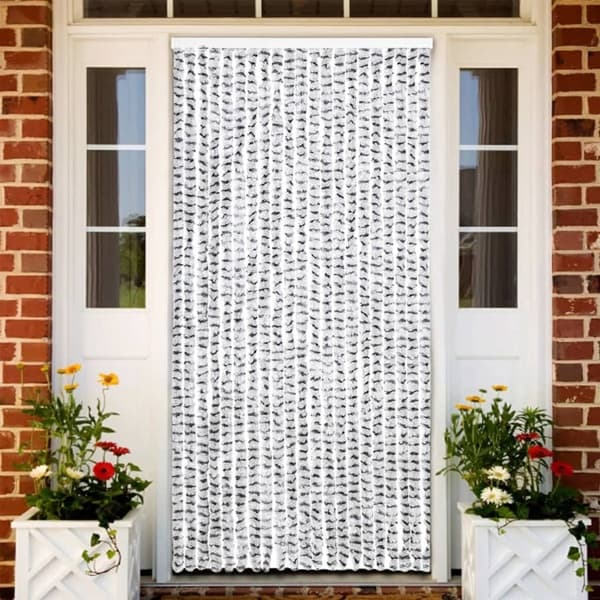 vidaXL Insektsdraperi ljusgrå och mörkgrå 90x220 cm chenille grå