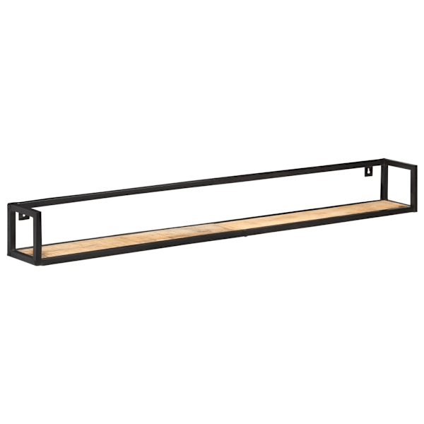 vidaXL Vägghyllor 2 st 160 cm grovt mangoträ Brun