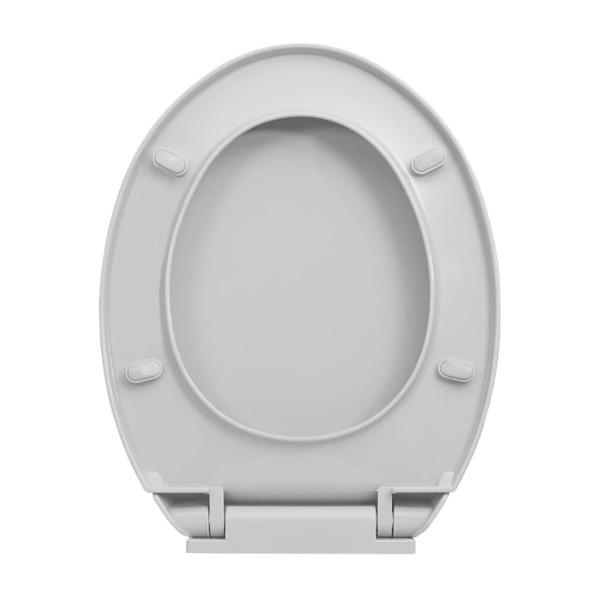 vidaXL Toalettsits mjuk stängning snabbfäste ljusgrå oval grå