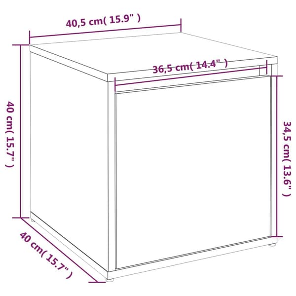 vidaXL Låda betonggrå 40,5x40x40 cm konstruerat trä Grå