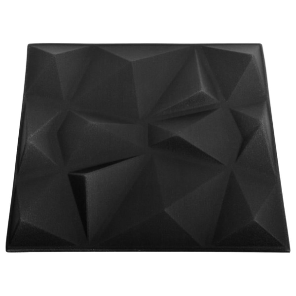vidaXL 3D Väggpaneler 24 st 50x50 cm diamant svart 6 m² Svart