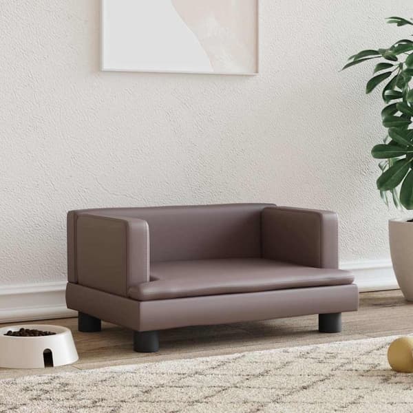 vidaXL Hundbädd brun 60x40x30 cm konstläder Brun