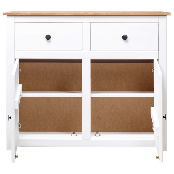 vidaXL Skänk vit 93x40x80 cm massiv furu panama Vit