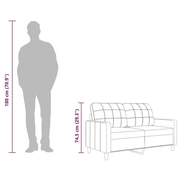 vidaXL 2-sitssoffa svart 140 cm tyg Svart