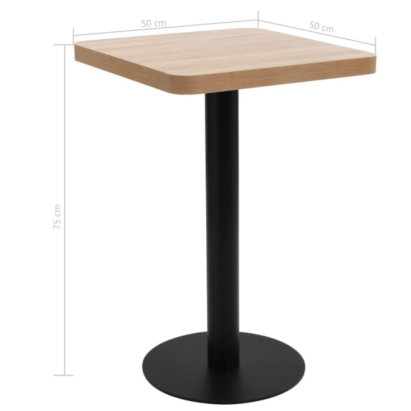 vidaXL Bistrobord ljusbrun 50x50 cm MDF Brun