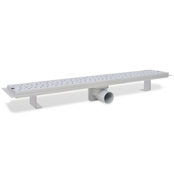 vidaXL Avlång golvbrunn 2 st bubblor rostfritt stål 730x140 mm